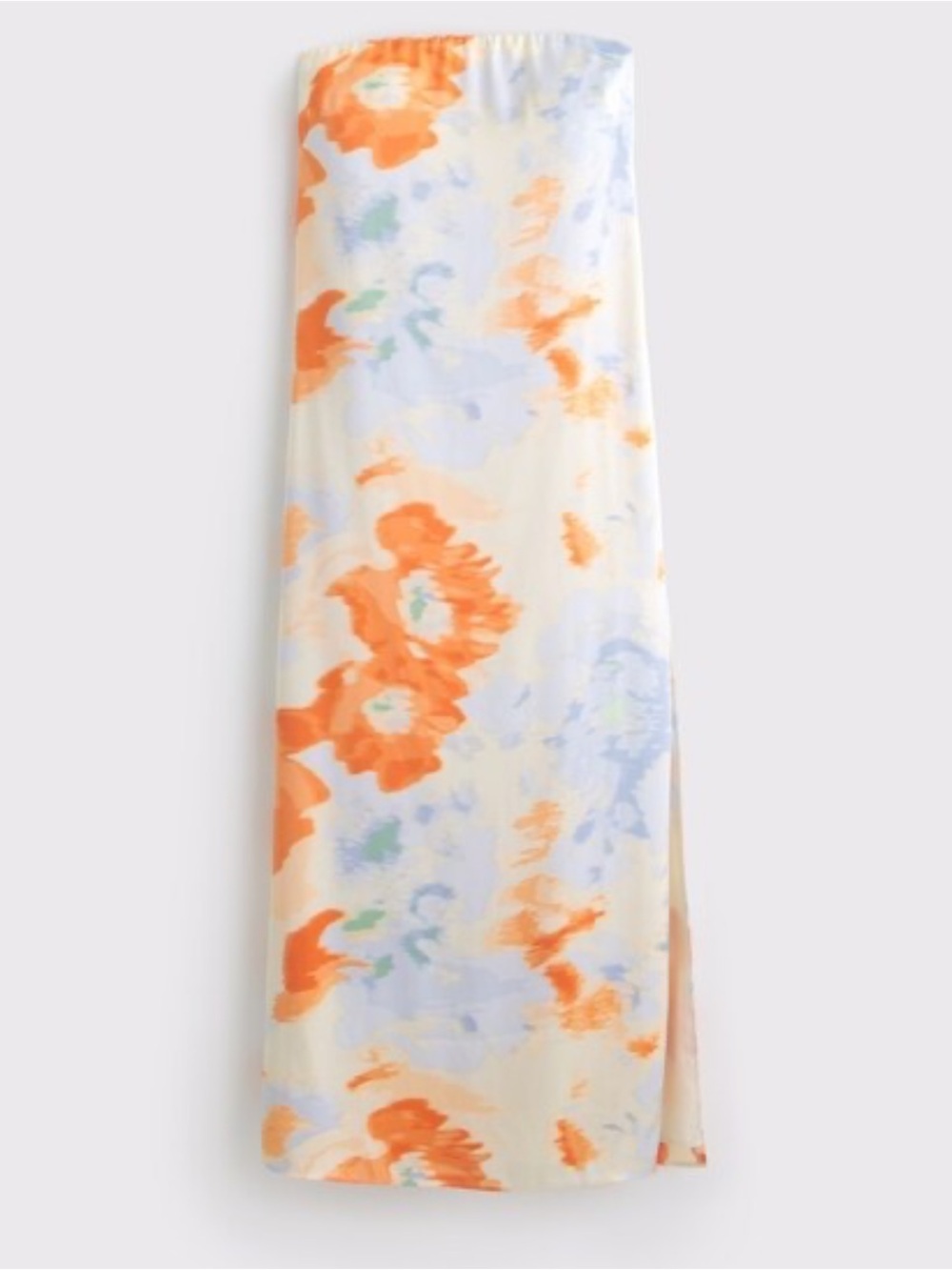 Abercrombie & Fitch Strapless Floral Slip Dress in Peach, Orange and Light Blue - Picture 2 of 4